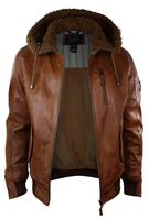 Mens Leather Jacket With Hood - 36467 options