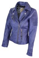 Womens Leather Biker Jacket - 55212 achievements